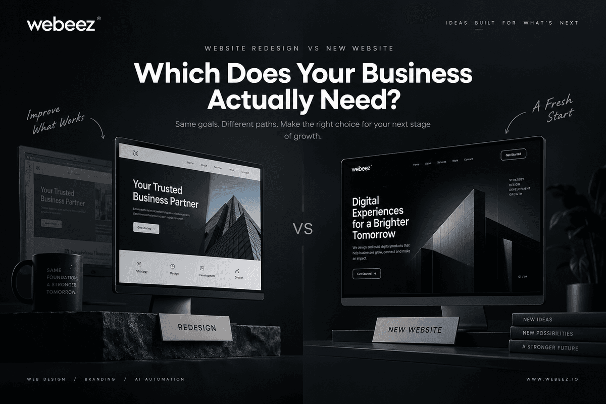 Website redesign versus new website comparison for businesses